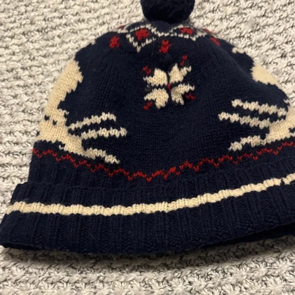 Ralph Lauren Navy Beanie with Red and White Accents - Picture 3 of 4
